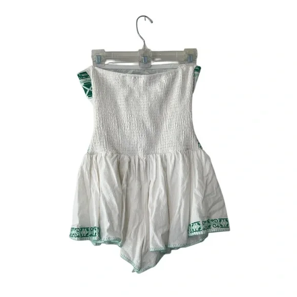 These Three Boutique White and Green Strapless Romper - Picture 3 of 9